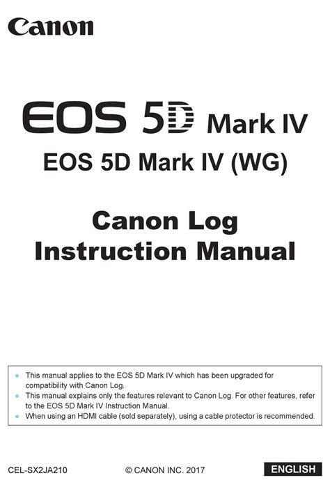 CANON EOS 5D MARK IV INSTRUCTION MANUAL Pdf Download.